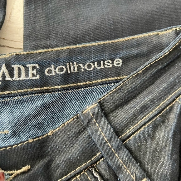 Dollhouse x Danity Kane low rise skinny jeans size 3 dark wash faux leather‎ - Picture 6 of 14